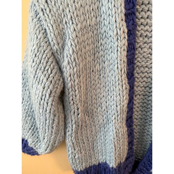 Polly Princess Color-block Two Tone Blue Sweater Size Small - Picture 2 of 7